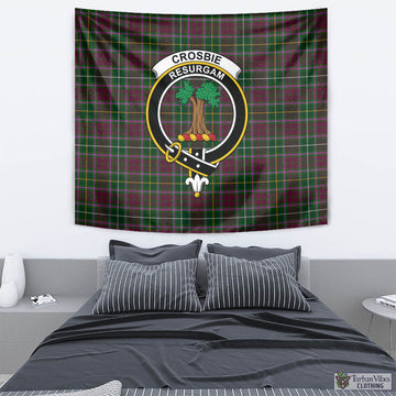 Crosbie Tartan Tapestry Wall Hanging and Home Decor for Room with Family Crest