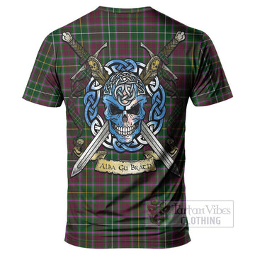 Crosbie Tartan T-Shirt with Family Crest Celtic Skull Style