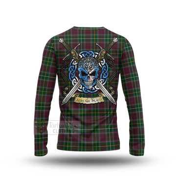 Crosbie Tartan Long Sleeve T-Shirt with Family Crest Celtic Skull Style