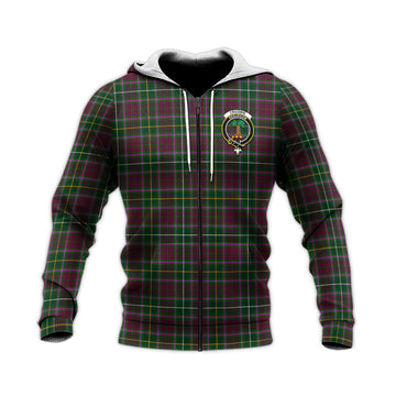 Crosbie Tartan Knitted Hoodie with Family Crest