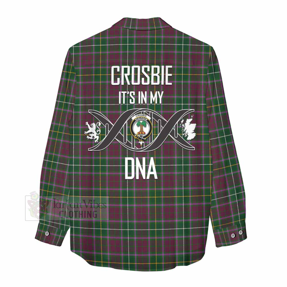 Tartan Vibes Clothing Crosbie Tartan Women's Casual Shirt with Family Crest DNA In Me Style