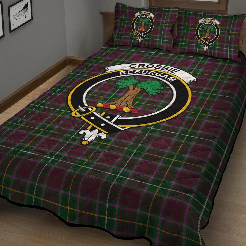 Crosbie Tartan Quilt Bed Set with Family Crest - Tartanvibesclothing