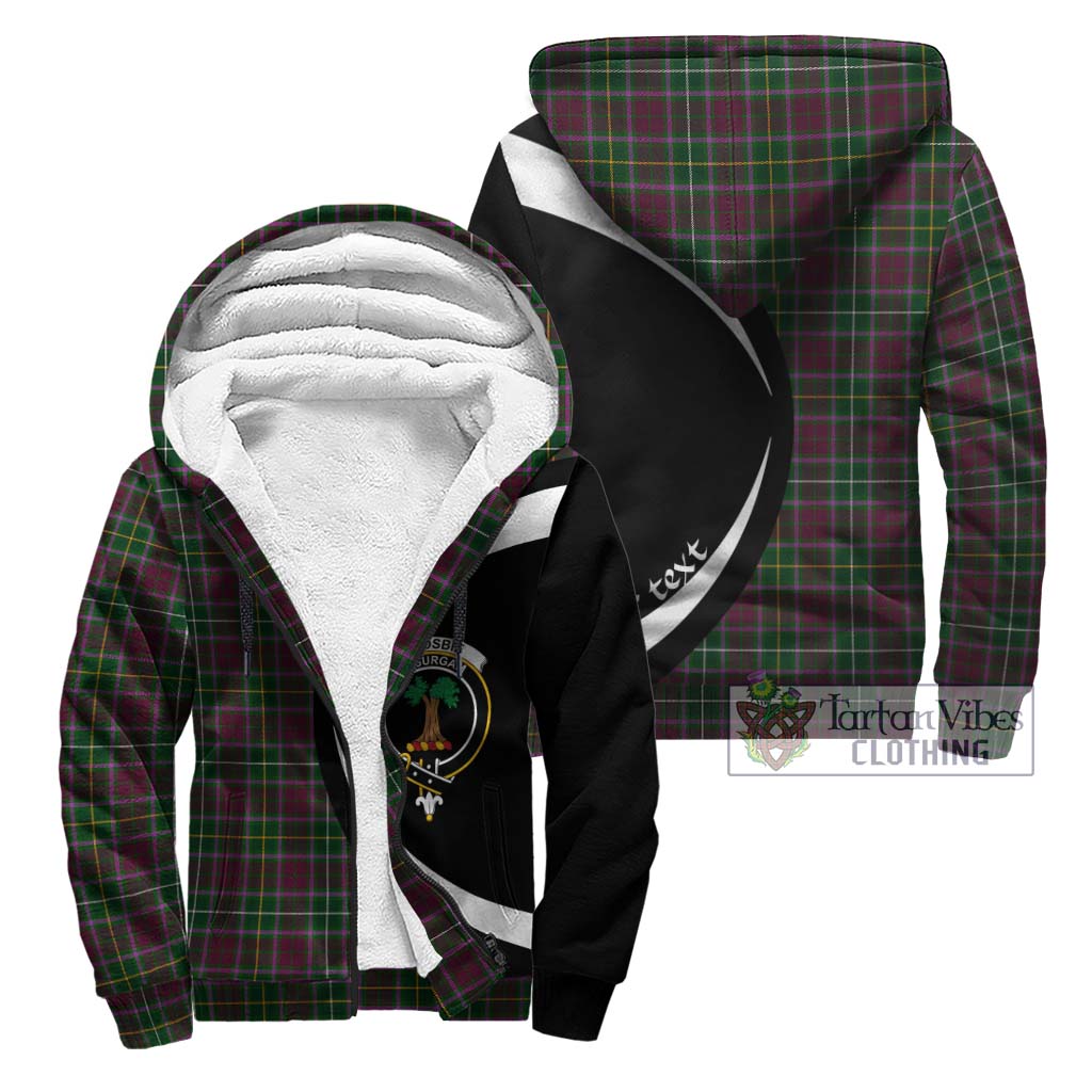 Tartan Vibes Clothing Crosbie Tartan Sherpa Hoodie with Family Crest Circle Style