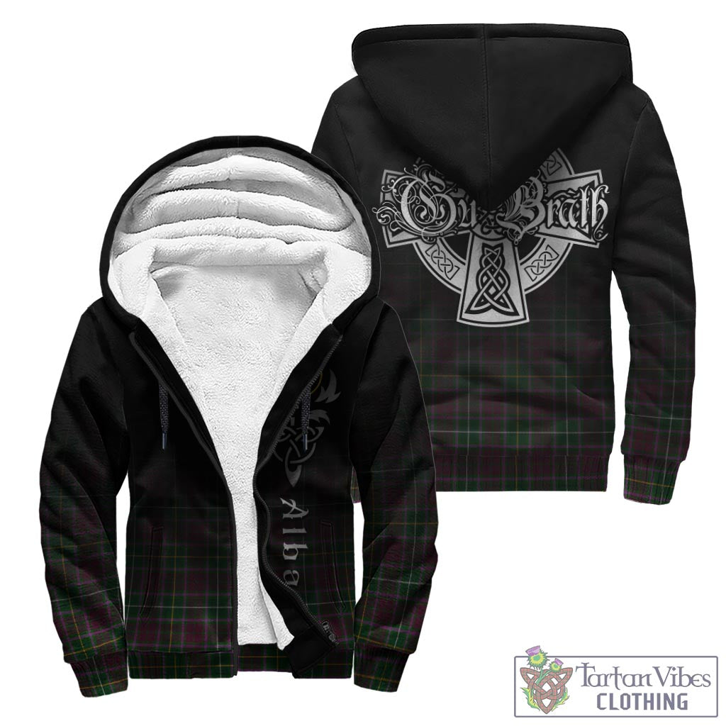 Tartan Vibes Clothing Crosbie Tartan Sherpa Hoodie Featuring Alba Gu Brath Family Crest Celtic Inspired