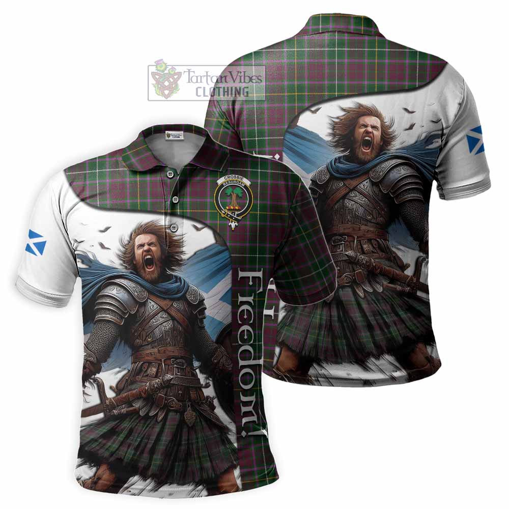 Tartan Vibes Clothing Crosbie Crest Tartan Polo Shirt Inspired by the Freedom of Scottish Warrior