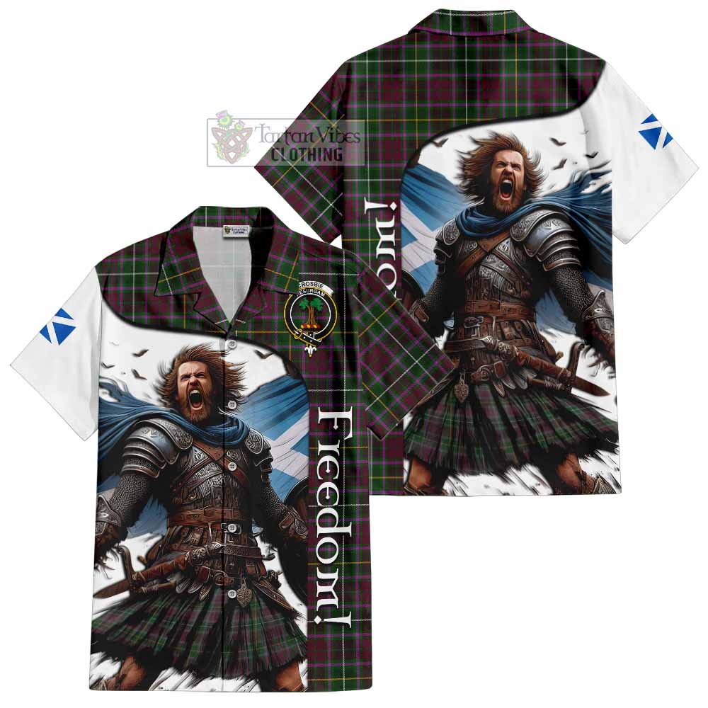 Tartan Vibes Clothing Crosbie Crest Tartan Short Sleeve Button Shirt Inspired by the Freedom of Scottish Warrior