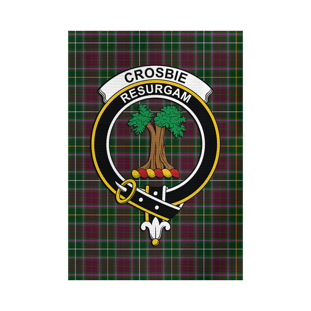 crosbie-tartan-flag-with-family-crest