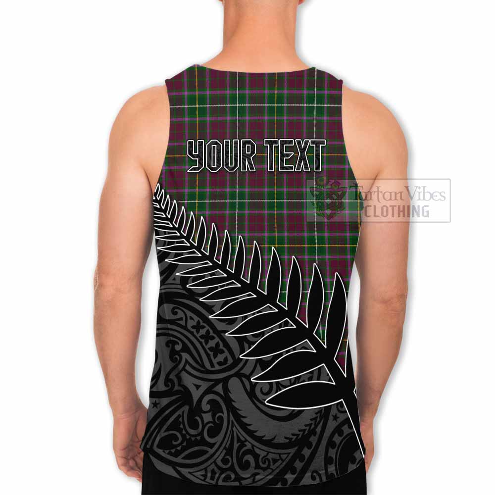 Tartan Vibes Clothing Crosbie Crest Tartan Men's Tank Top with New Zealand Silver Fern Half Style