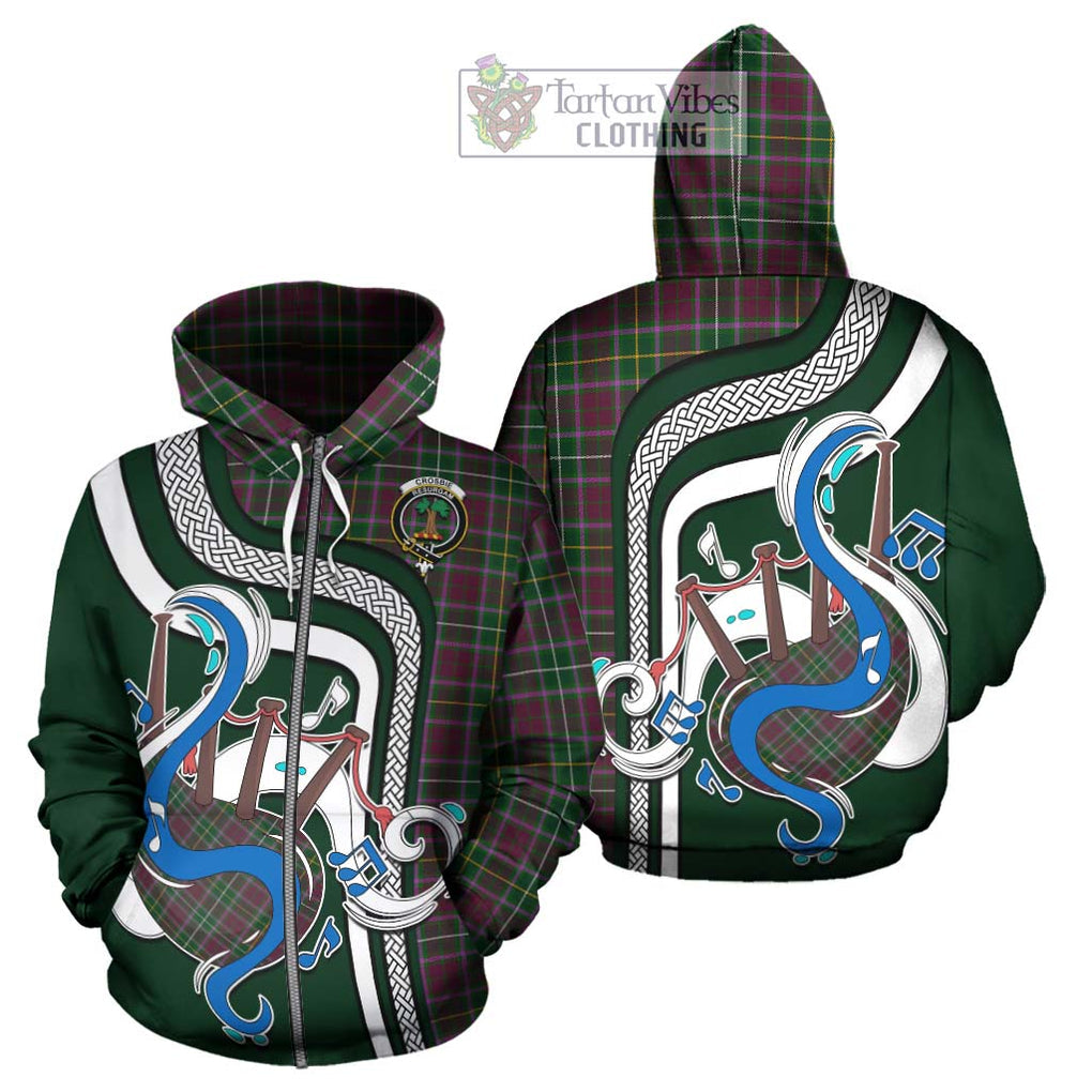 Crosbie Tartan Hoodie with Epic Bagpipe Style - Tartanvibesclothing Shop