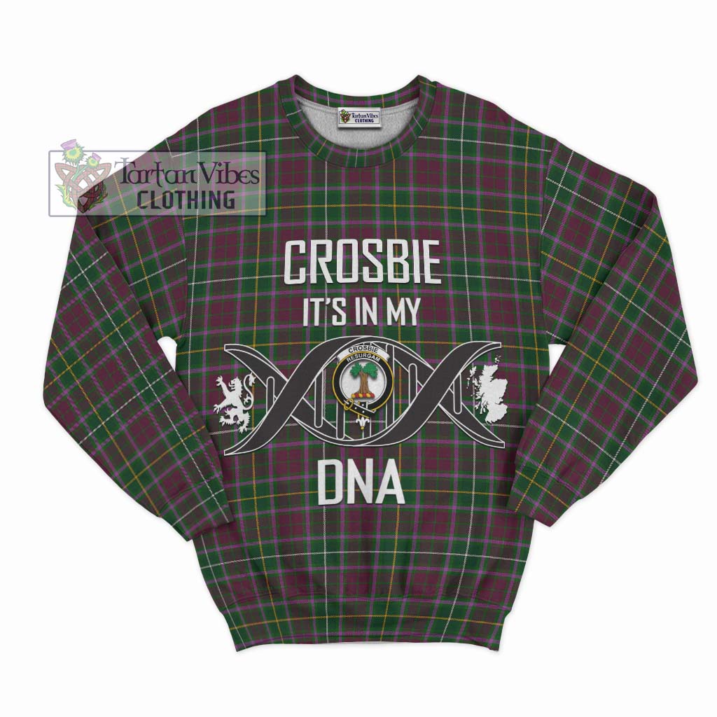 Tartan Vibes Clothing Crosbie Tartan Sweatshirt with Family Crest DNA In Me Style