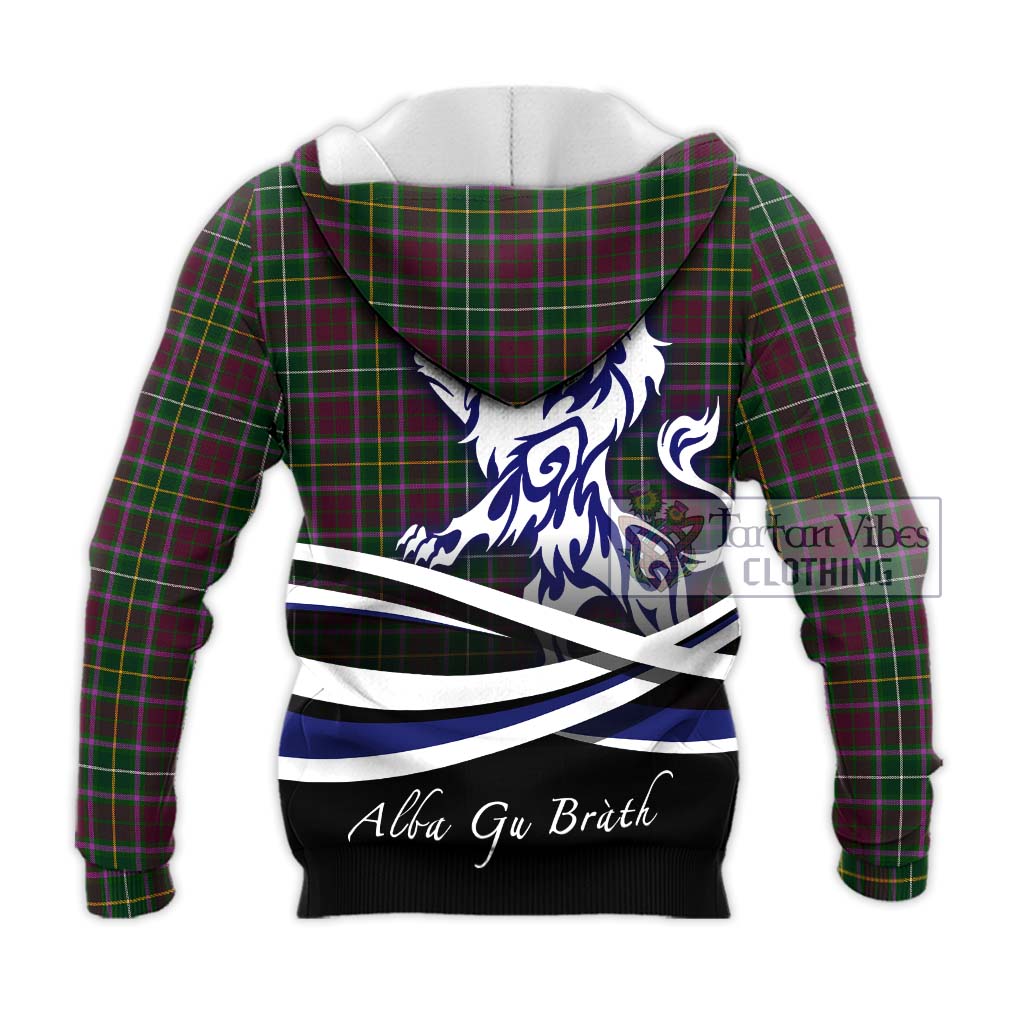 Tartan Vibes Clothing Crosbie Tartan Knitted Hoodie with Alba Gu Brath Regal Lion Emblem