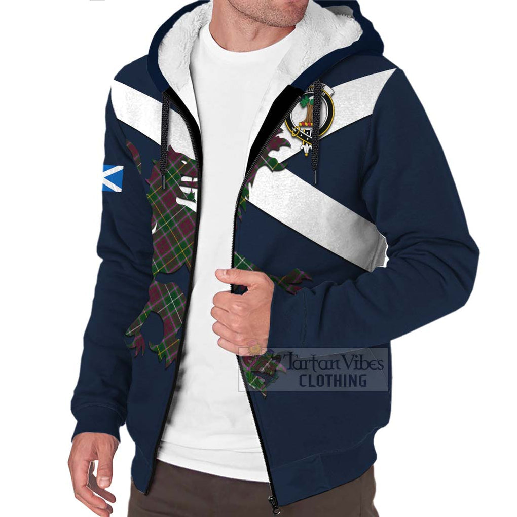 Tartan Vibes Clothing Crosbie Tartan Lion Rampant Sherpa Hoodie – Proudly Display Your Heritage with Alba Gu Brath and Clan Name