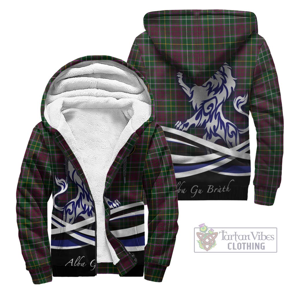 Crosbie Tartan Sherpa Hoodie with Alba Gu Brath Regal Lion Emblem Unisex - Tartanvibesclothing Shop