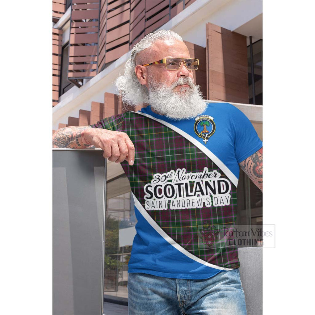 Tartan Vibes Clothing Crosbie Family Crest Tartan Cotton T-shirt Celebrate Saint Andrew's Day in Style