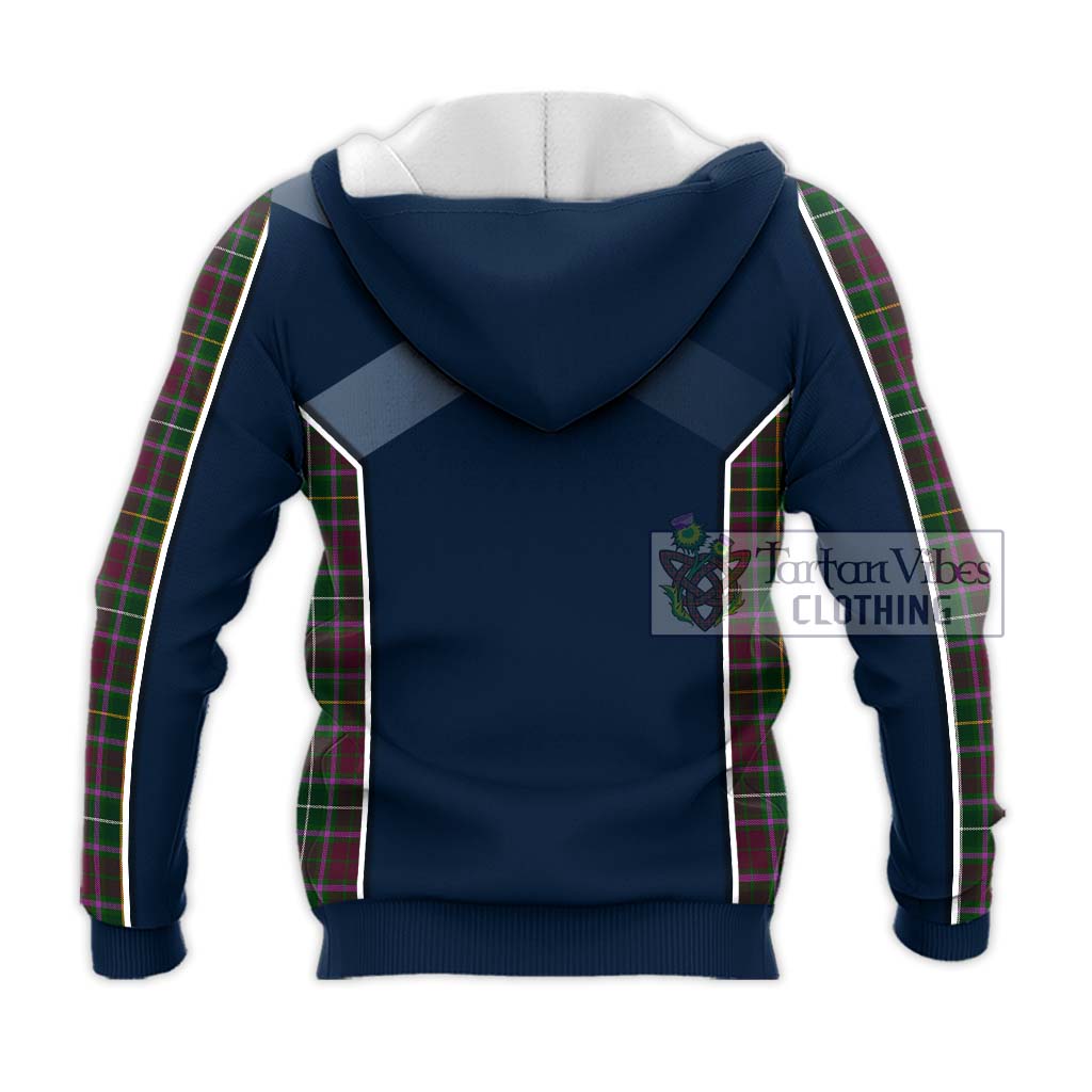 Tartan Vibes Clothing Crosbie Tartan Knitted Hoodie with Family Crest and Lion Rampant Vibes Sport Style