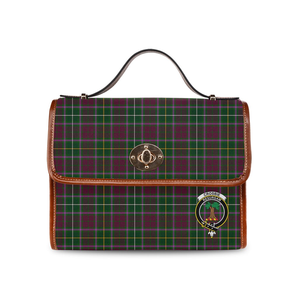 crosbie-tartan-leather-strap-waterproof-canvas-bag-with-family-crest