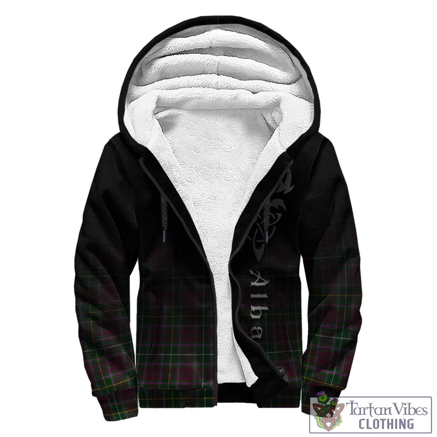 Tartan Vibes Clothing Crosbie Tartan Sherpa Hoodie Featuring Alba Gu Brath Family Crest Celtic Inspired