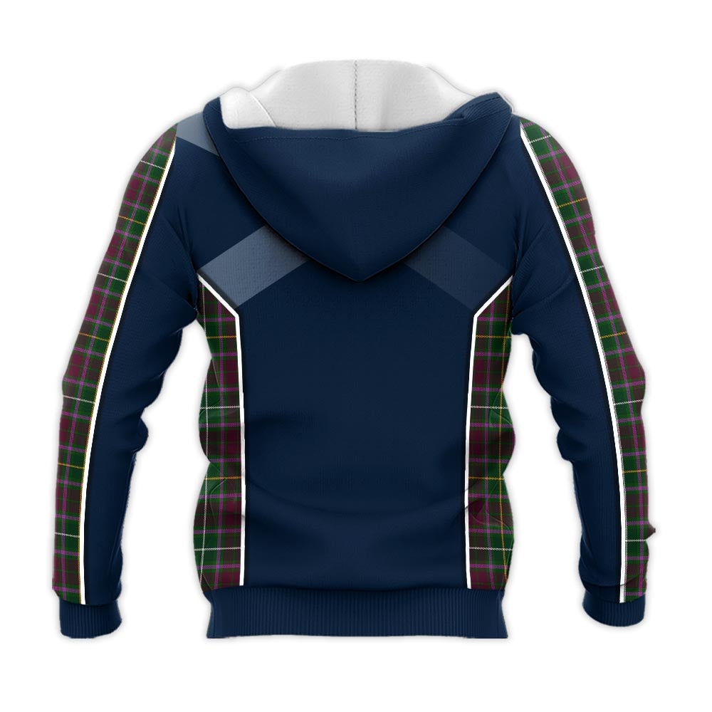 Tartan Vibes Clothing Crosbie Tartan Knitted Hoodie with Family Crest and Scottish Thistle Vibes Sport Style