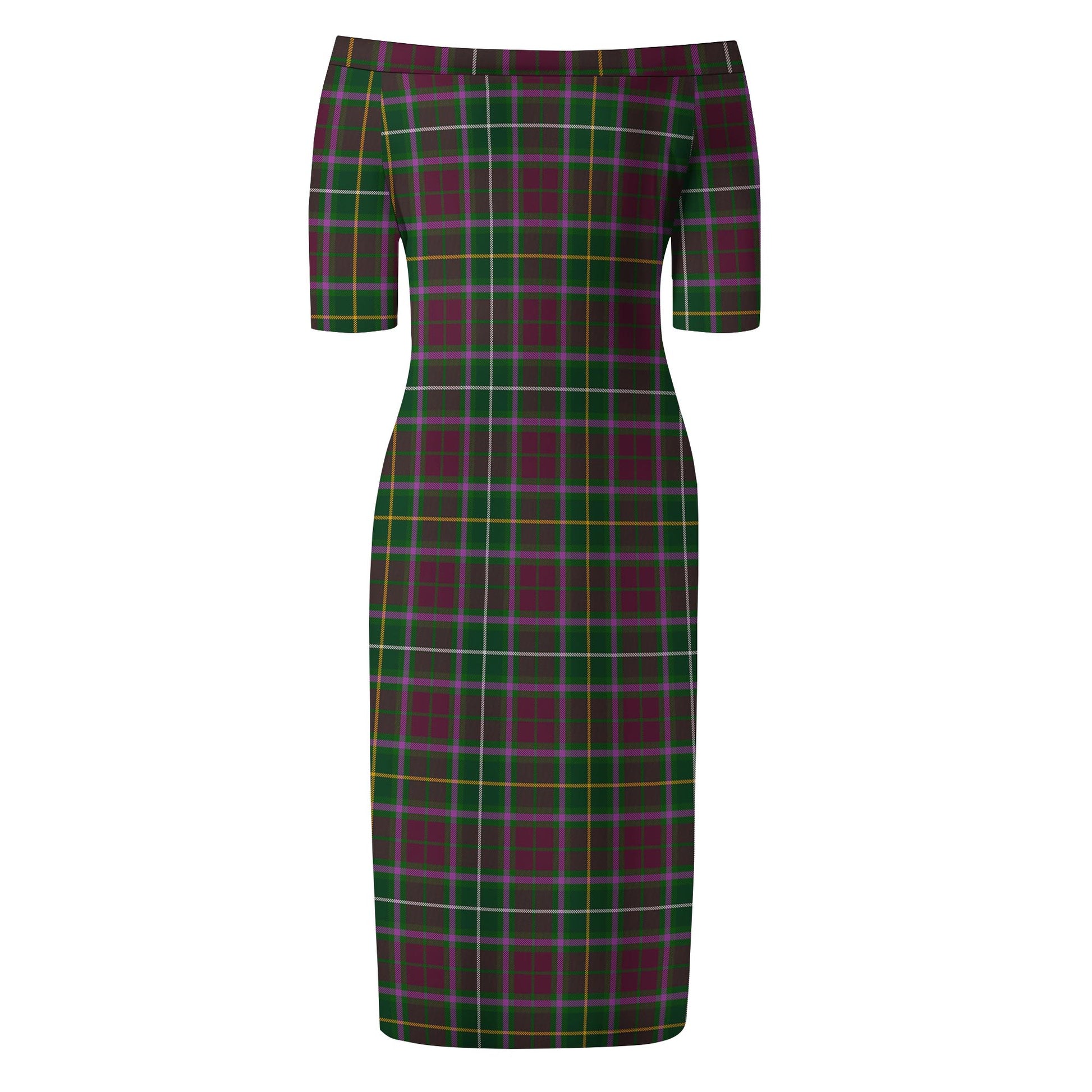 Crosbie Tartan Off Shoulder Lady Dress - Tartanvibesclothing