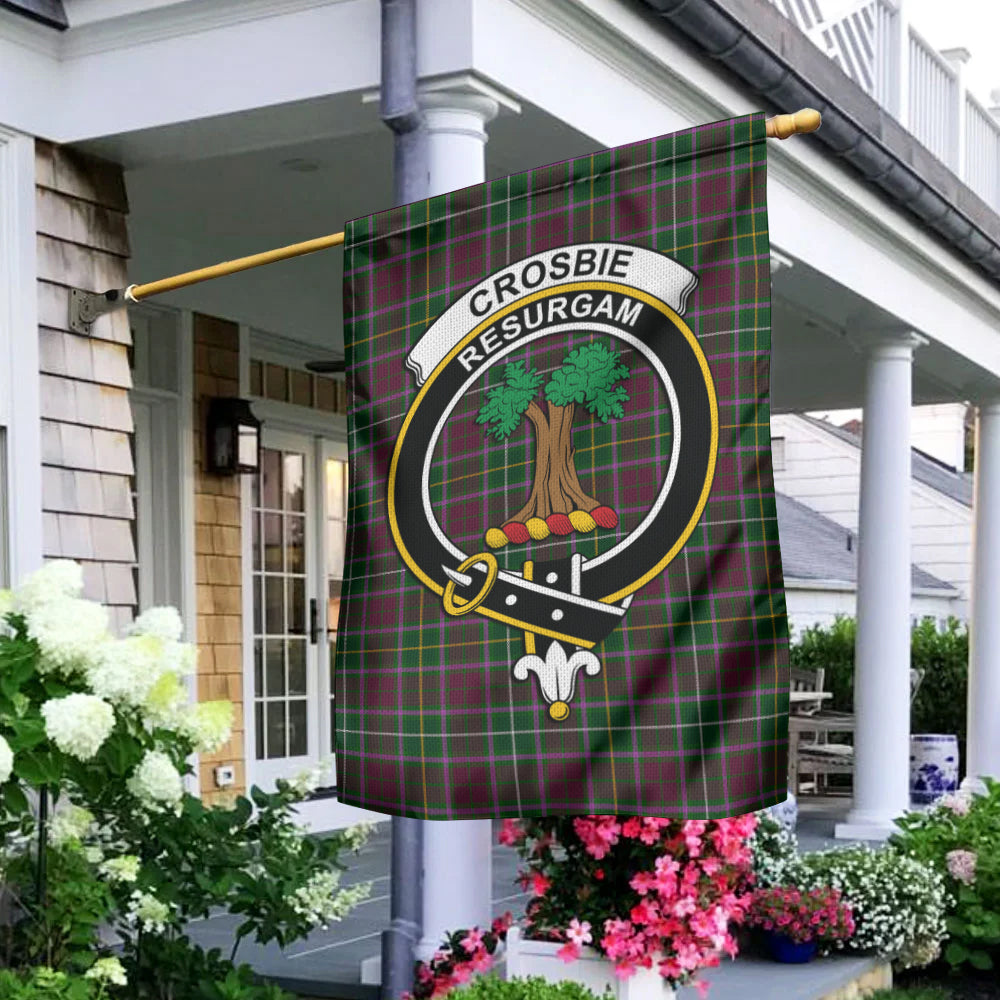 crosbie-tartan-flag-with-family-crest