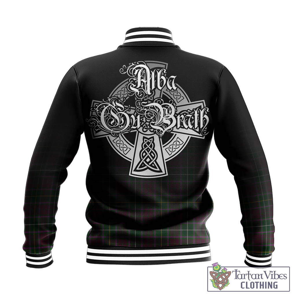 Tartan Vibes Clothing Crosbie Tartan Baseball Jacket Featuring Alba Gu Brath Family Crest Celtic Inspired