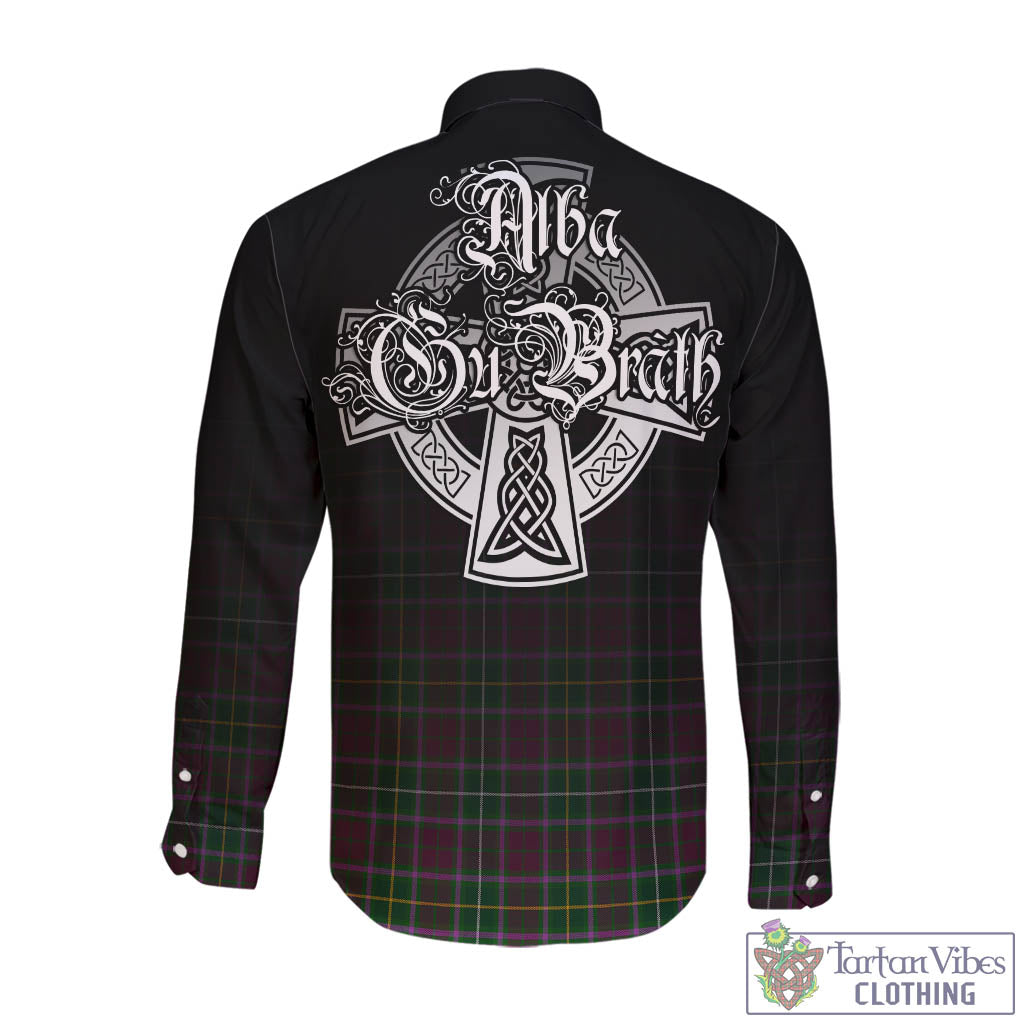 Tartan Vibes Clothing Crosbie Tartan Long Sleeve Button Up Featuring Alba Gu Brath Family Crest Celtic Inspired