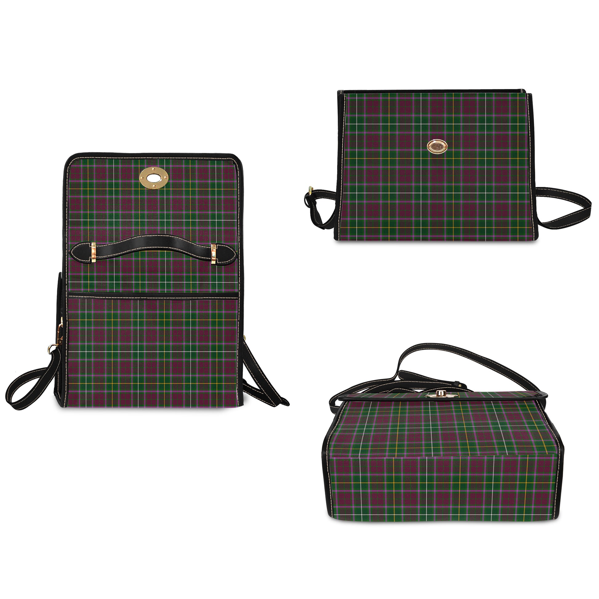 crosbie-tartan-leather-strap-waterproof-canvas-bag