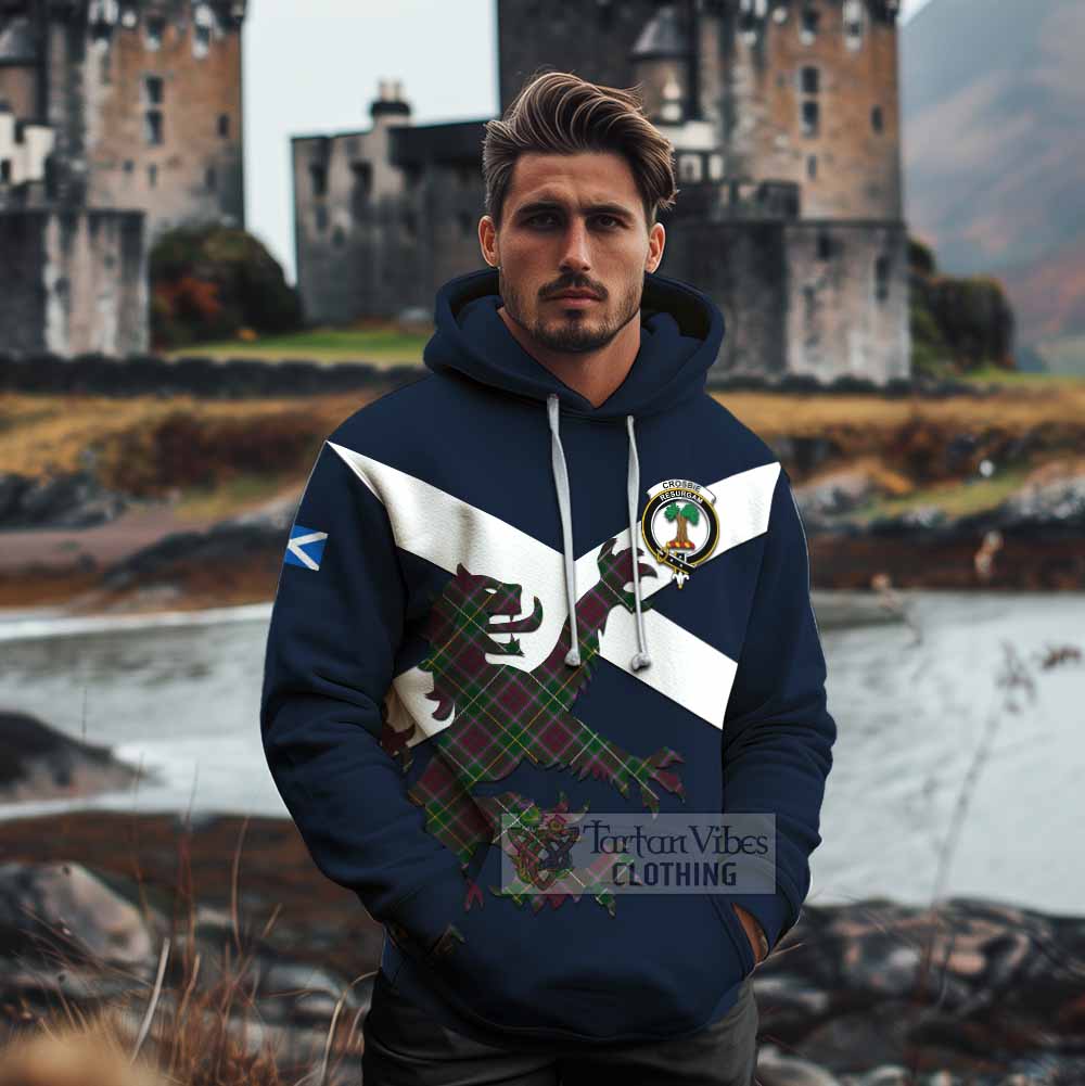 Tartan Vibes Clothing Crosbie Tartan Lion Rampant Cotton Hoodie Proudly Display Your Heritage with Alba Gu Brath and Clan Name