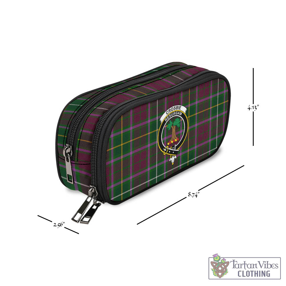 Tartan Vibes Clothing Crosbie Tartan Pen and Pencil Case with Family Crest