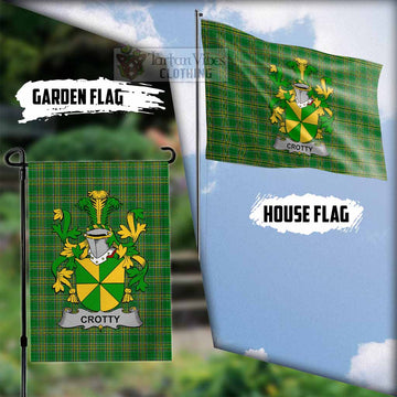 Crotty Irish Clan Tartan Flag with Coat of Arms