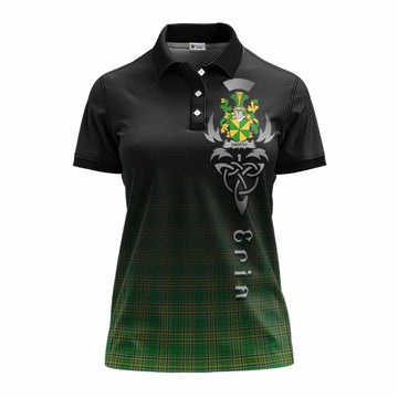Crotty Irish Clan Women's Polo Shirt with Coat of Arms Erin Go Bragh Celtic Inspired Women - Tartan Vibes Clothing
