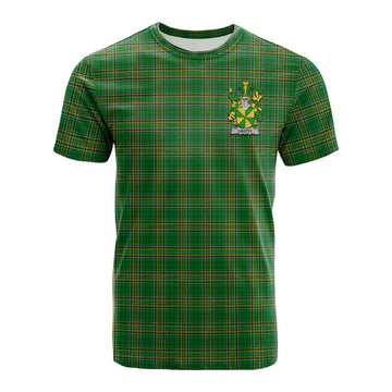 Crotty Irish Clan Tartan Cotton T-shirt with Coat of Arms