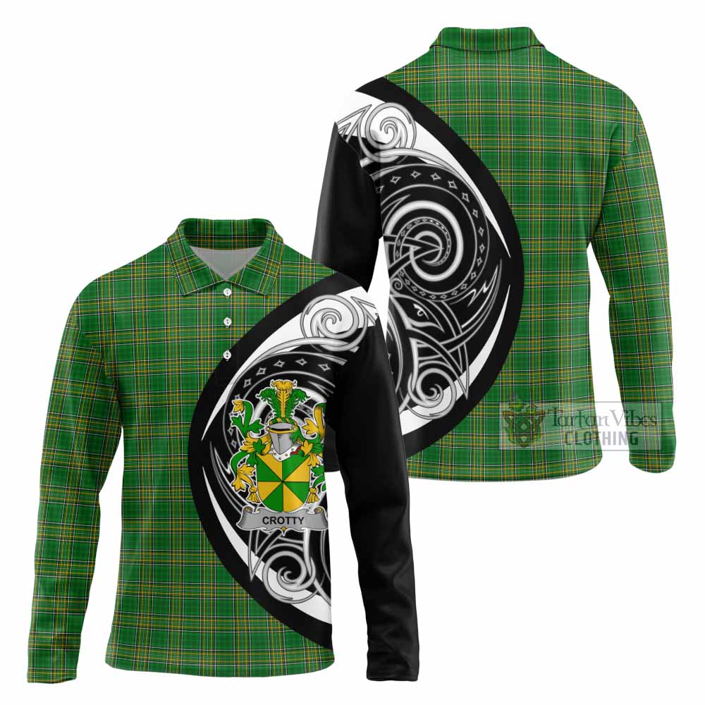 Crotty Irish Clan Long Sleeve Polo Shirt Celtic Circle Style - Tartan Vibes Clothing