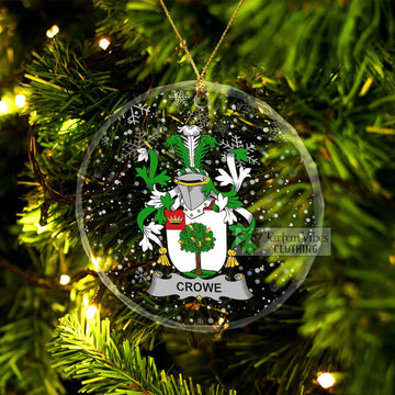 Crowe Irish Clan Christmas Glass Ornament with Coat of Arms