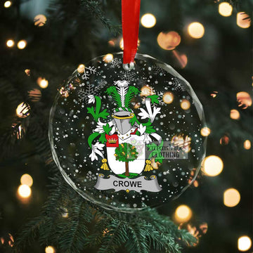 Crowe Irish Clan Christmas Glass Ornament with Coat of Arms