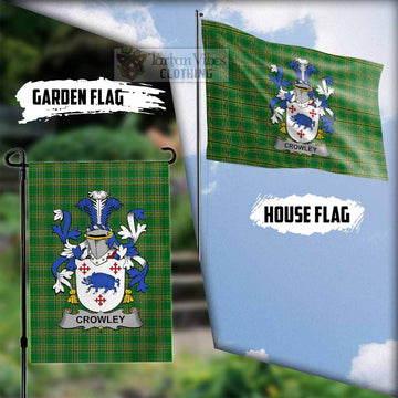 Crowley Irish Clan Tartan Flag with Coat of Arms