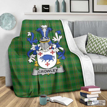 Crowley Irish Clan Tartan Blanket with Coat of Arms - Tartan Vibes Clothing