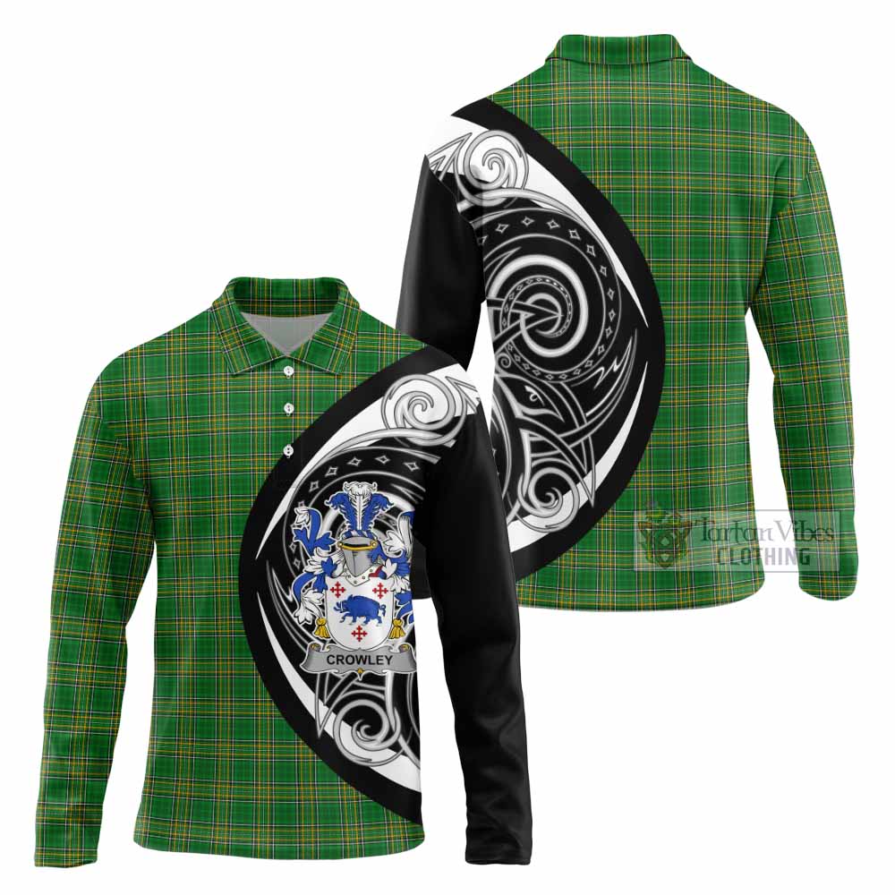Crowley Irish Clan Long Sleeve Polo Shirt Celtic Circle Style - Tartan Vibes Clothing