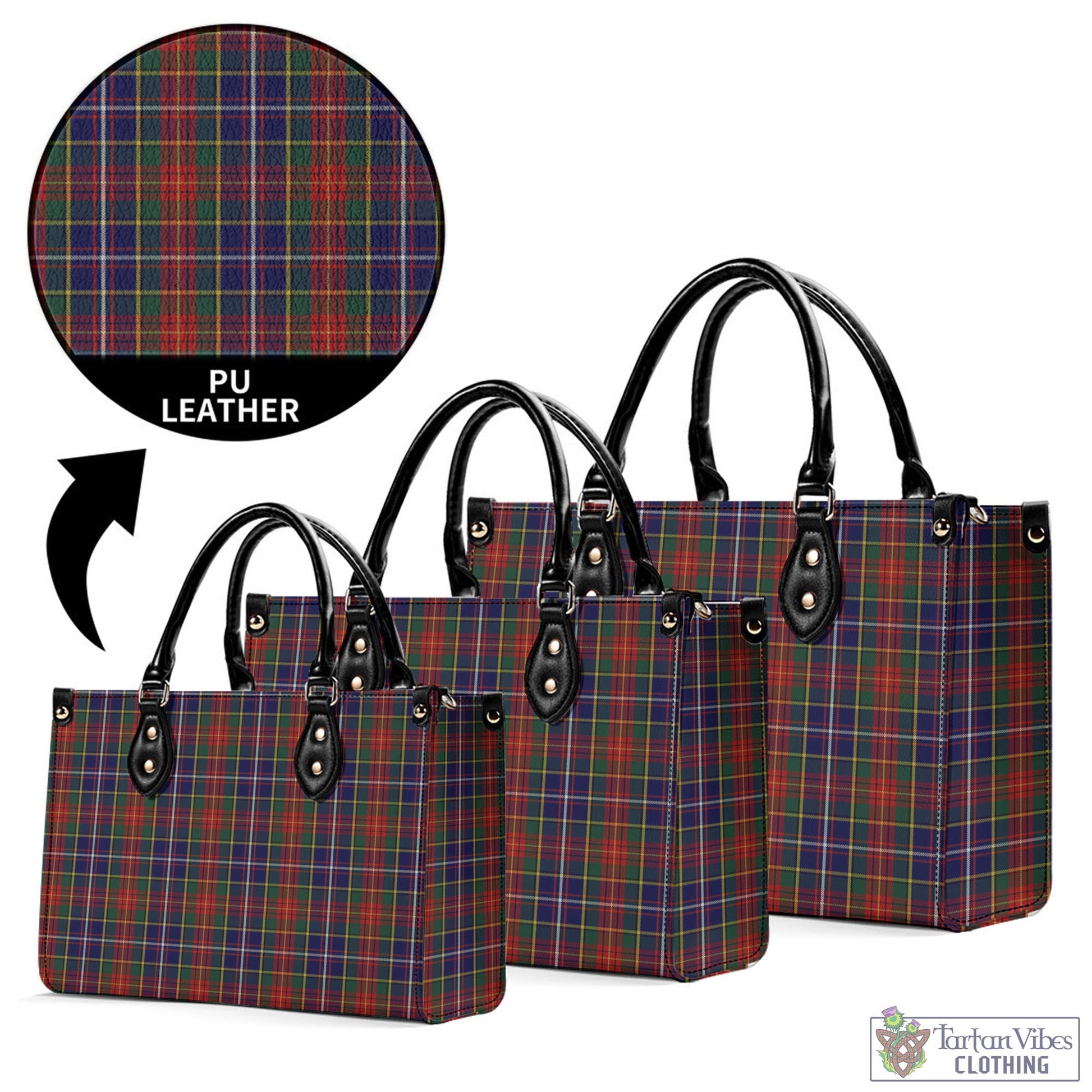 Tartan Vibes Clothing Crozier Tartan Luxury Leather Handbags