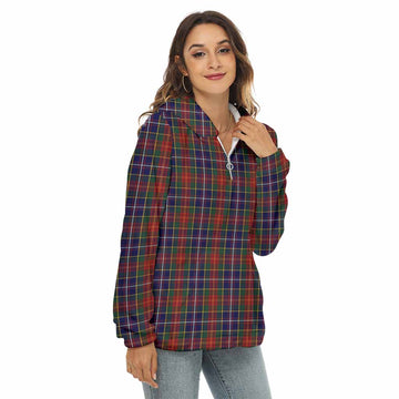 Crozier Tartan Women's Borg Fleece Hoodie with Half Zip Female - Tartan Vibes Clothing