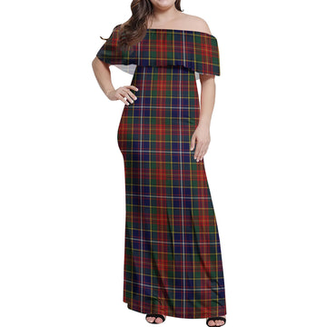 Crozier Tartan Off Shoulder Long Dress