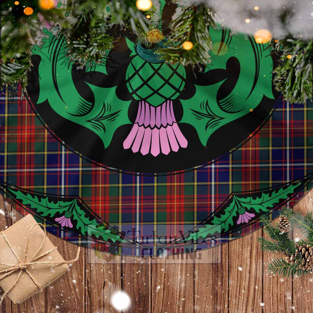 Tartan Vibes Clothing Crozier Tartan Christmas Tree Skirt Scottish Thistle Style