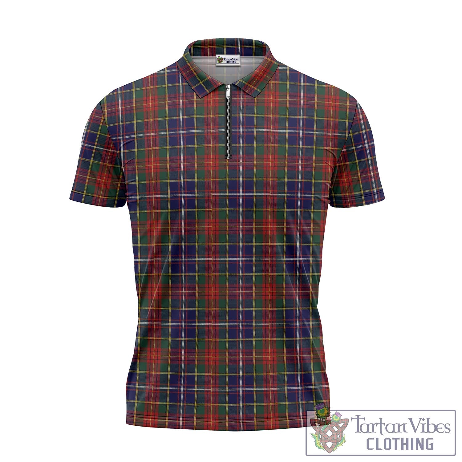 Tartan Vibes Clothing Crozier Tartan Zipper Polo Shirt