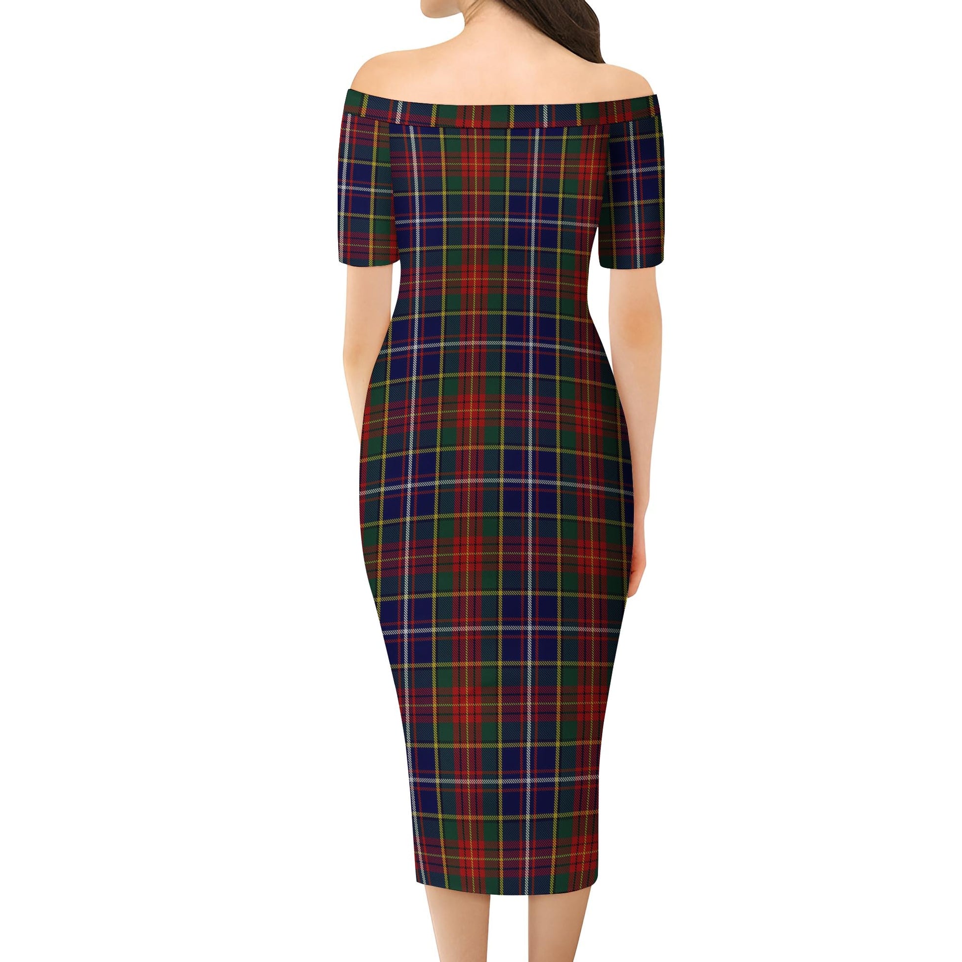 Crozier Tartan Off Shoulder Lady Dress - Tartanvibesclothing