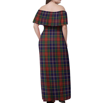 Crozier Tartan Off Shoulder Long Dress