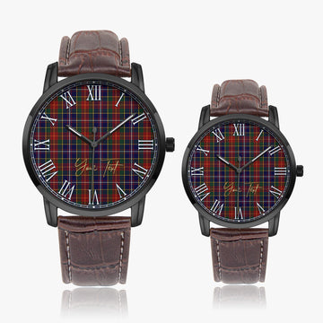 Crozier Tartan Personalized Your Text Leather Trap Quartz Watch