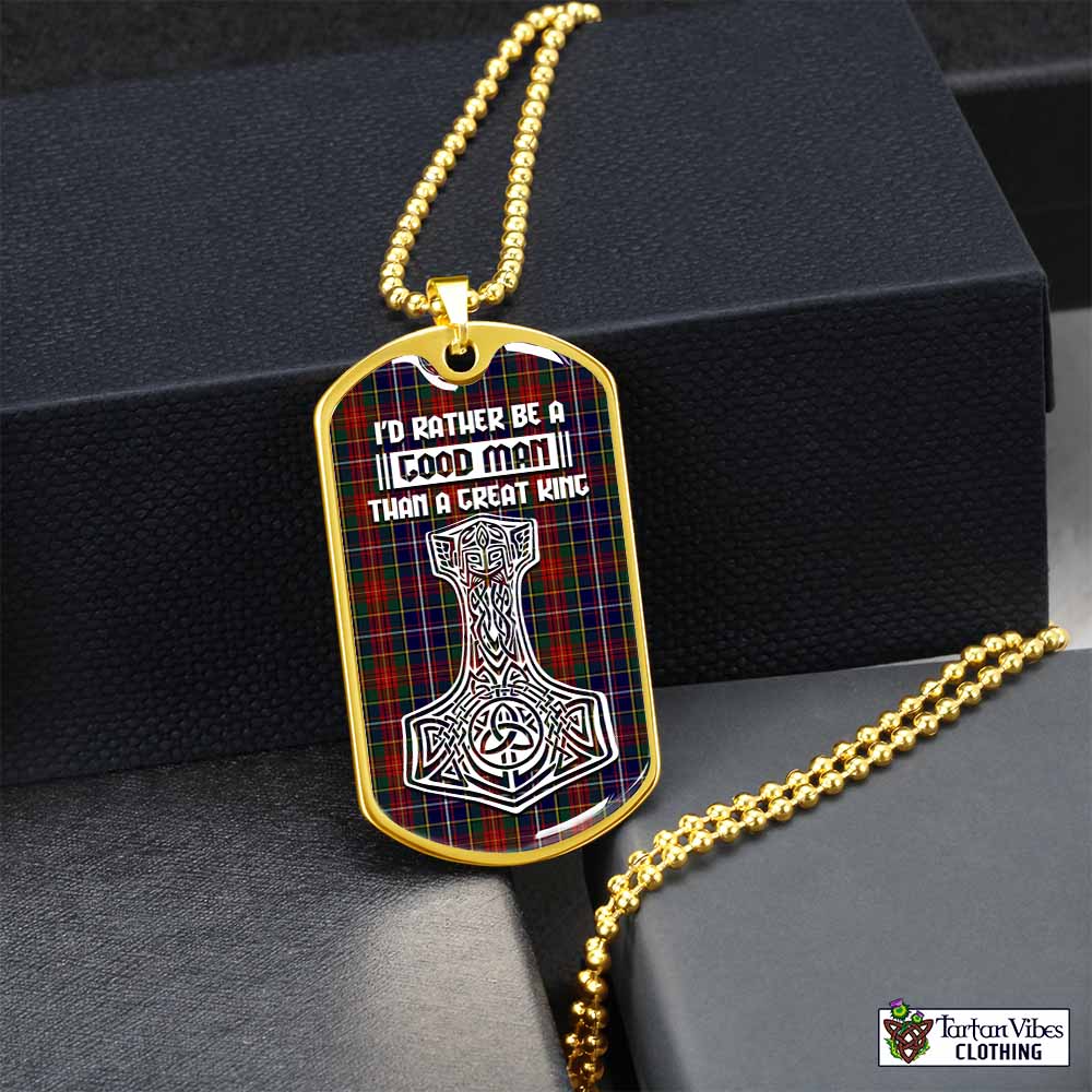 Tartan Vibes Clothing Crozier Tartan Dog Tag Necklace Viking Mjolnir Style