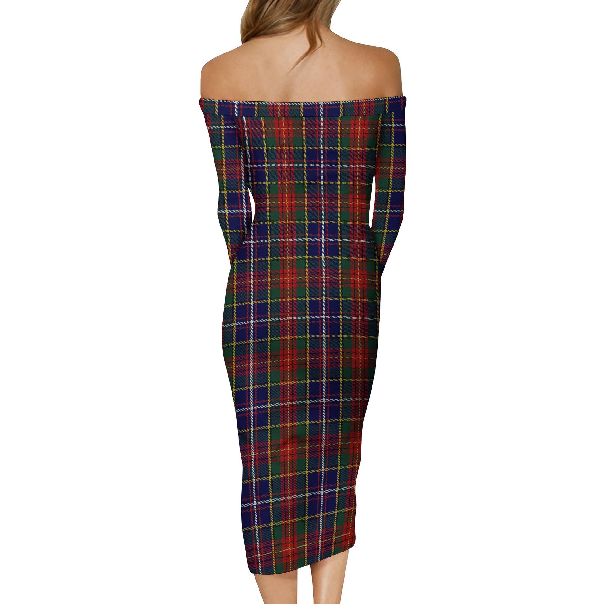 Crozier Tartan Off Shoulder Lady Dress - Tartanvibesclothing