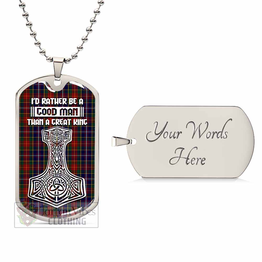 Tartan Vibes Clothing Crozier Tartan Dog Tag Necklace Viking Mjolnir Style