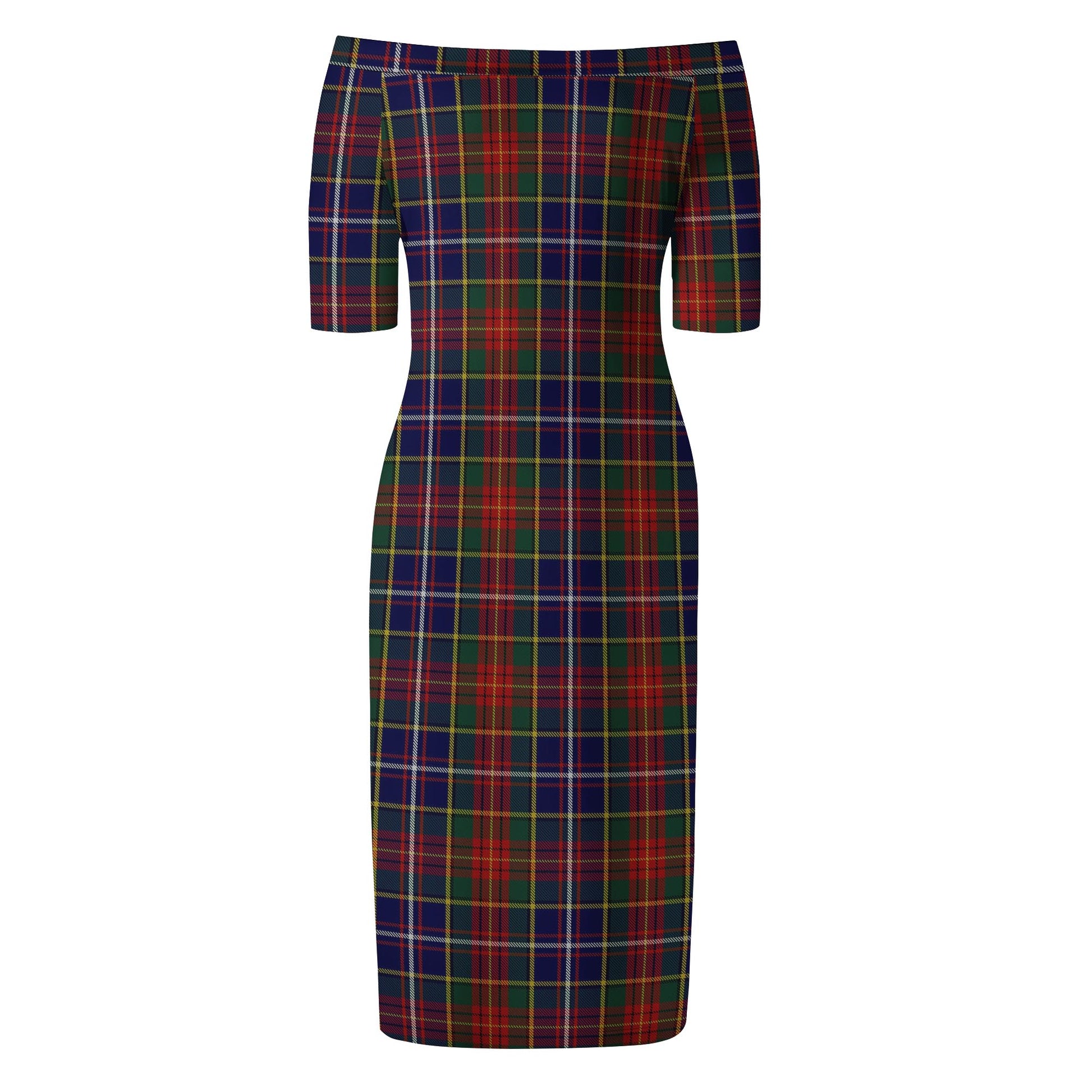 Crozier Tartan Off Shoulder Lady Dress - Tartanvibesclothing